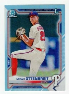 Micah Ottenbreit 2021 Bowman Draft Chrome SKY BLUE Refractor RC Phillies - Picture 1 of 1