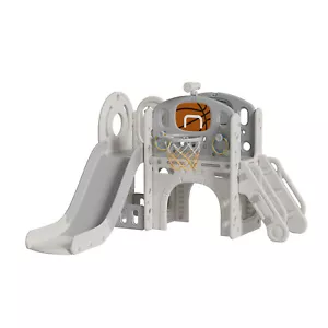 Garden Kids Slide Toddler Slide Climber Basketball Climbing Frames Play Outdoor - Picture 1 of 11
