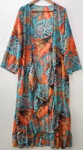 Unbranded Maxi Style Beach/Casual Kimono Women's Large Tropical Floral (8) - Picture 1 of 8