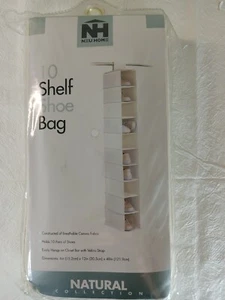 10 Shelf Shoe Hanging Fabric Bag Vertical Shoe Storage Bag Holder Organizer - Picture 1 of 8