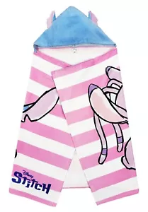 Girls Lilo & Stitch Swimming Hooded Towel Swim Wrap Bath Towel Angel Cover Up - Picture 1 of 12