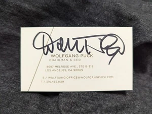 Wolfgang Puck Autograph Business Card - Picture 1 of 2