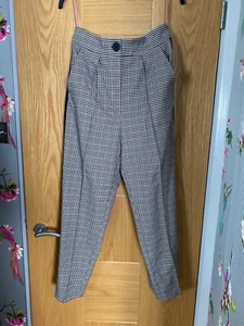 River Island Women's Ladies Check Side Stripe Trousers Size 8 new without tags - Picture 1 of 11