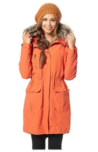 Ajc Ladies Orange Parka With Removable Fur Size 8 uk rrp £69 CR092 DD 06 - Picture 1 of 10