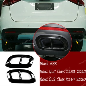Borde de tubo trasero silenciador de escape 2x para Mercedes Benz GLC GLS clase X253 X167 2020 - Imagen 1 de 12