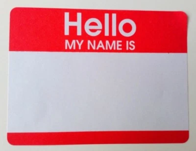 Name Stickers / Name Labels - Hello My Name Is - 250 labels. Red & White - Image 1 of 2
