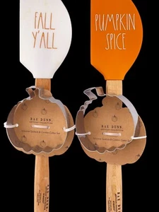 Rae Dunn Orange White Spatula Set Of 2 Pumpkin Cookie Cutters Fall Cooking Decor - Picture 1 of 19