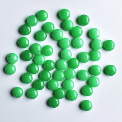 Natural 100pcs Malaysian Jade Stone 8mm Round CAB CABOCHON DIY Jewelry Making - Image 1 of 4