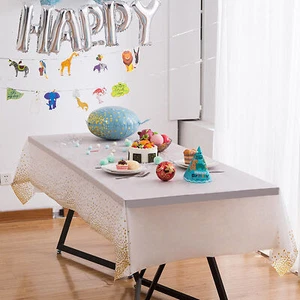 Time to Sparkle 2-24 PCS 54 x108 inch Plastic Table Cloth Table Covers Wedding - Picture 1 of 18