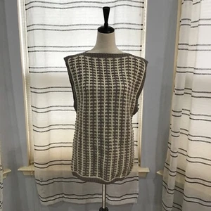 VTG Rare Linda Allard Ellen Tracy Women Size Med Wool Knit Sweater Vest Chunky - Picture 1 of 11