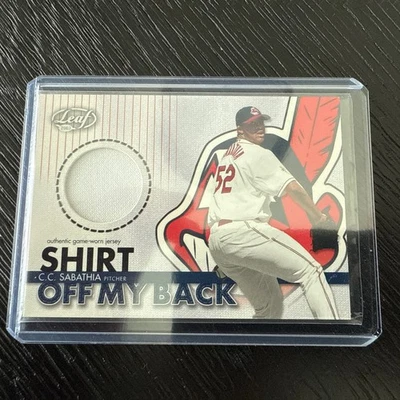 CAMISETA C.C.SABATHIA 2003 HOJA FUERA DE MI ESPALDA JUEGO CAMISETA USADA #/500 Foto 1 de 4