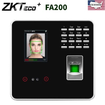 ZKTeco FA200 TCP/IP Time Attendance Access Control Face Fingerprint Reader US