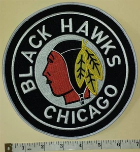 1 CHICAGO BLACKHAWKS NHL HOCKEY 7" CREST EMBLEM PATCH - Picture 1 of 1
