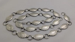 Vintage Western Concho SILBERFARBEN verbunden SOUTHWESTERN BOHO GÜRTEL Metall 36" GUC! - Bild 1 von 7