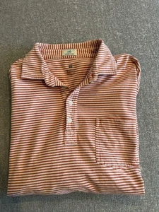 Men’s Johnnie-0 Hangin Out Shirt L Burnt Orange Striped Pocket - Picture 1 of 8