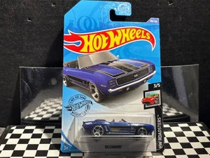 1/64 HOT WHEELS 1969 CHEVROLET CAMARO CONVERTABLE HW ROADSTERS 190/250 3/5 BLUE - Picture 1 of 2