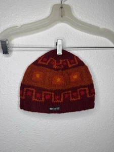 Cappello berretto Everest Designs 100% lana rosso fatto a mano in Nepal sci Gorpcore Y2K - Foto 1 di 6