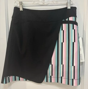 Gonna corta da golf Annika Cutter & Buck finta avvolgente taglia 4 colore nero blocco - Foto 1 di 6