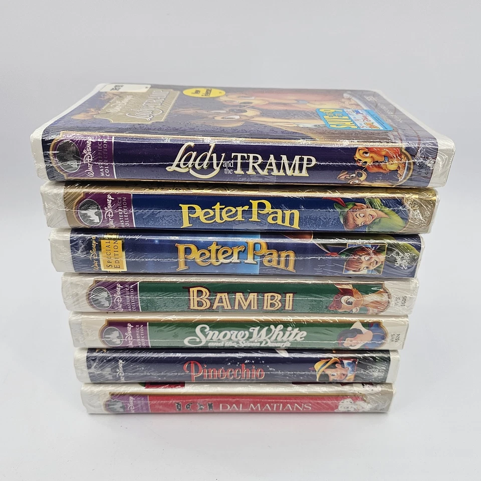 Lot of 7 Walt Disney Masterpiece Collection Snow White Platinum VHS Tapes Sealed — 第 1/3 张图片