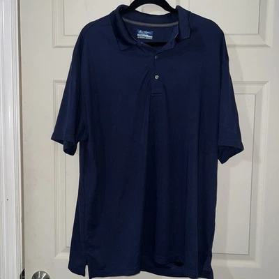 Ben Hogan Performance Polo Shirt Mens 2XL Navy Golf Textured Horizontal Stripes - Image 1 of 4