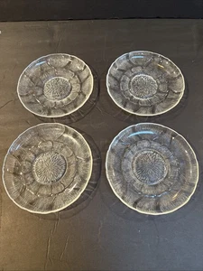 4 platillos de flores Arcoroc Francia vidrio templado vintage 5 3/8 pulgadas - Imagen 1 de 4