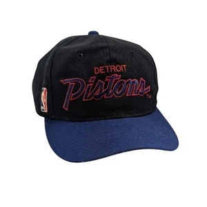 Vintage 90s Detroit Pistons NBA Sports Specialties Script Wool Hat Snapback - Picture 1 of 8