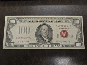 Series of 1966-A Red Seal $100 Legal Tender US Note Fr#1551 - Picture 1 of 10