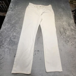 Levis 514 Jeans Mens 34x32 White Straight Leg Stretch Denim Pants Classic Casual - Picture 1 of 12