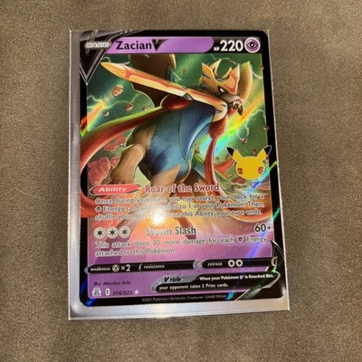 Pokemon TCG Zacian V Celebrations 016/025 Rare Crimp Error! - Image 1 of 4