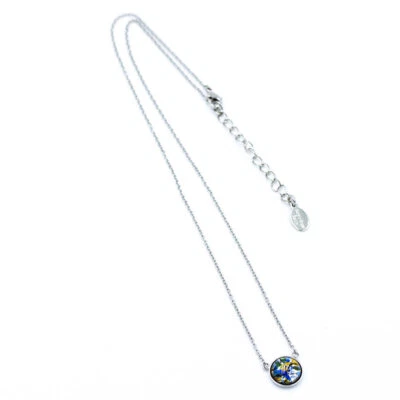 SERGIO ENGEL Germany Manufakturschmuck Edelstahl-Kette Cabochon indi blau NEU - Bild 1 von 3