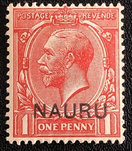 1916 NAURU 1d STAMP OVERPRINT -PENNY-KING GEORGE V-Sg NR 2-MH - Picture 1 of 3