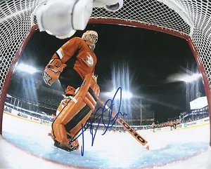 Jonas Hiller Ducks Stadium Series Hockey Flames Signed Auto 8x10 PHOTO - Picture 1 of 1
