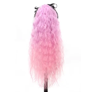 24Inch Synthetic Long Kinky Curly Ponytail Hair Extension Drawstring Wrap around - Picture 1 of 19