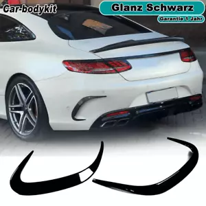 Paraurti posteriore nero lucido canard pinne flap per benz c217 s500 s63   - Foto 1 di 8