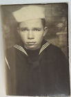 Vtg Photo Booth Photo Pouty Sailor Full Lips Wishing He Was Anywhere But Here