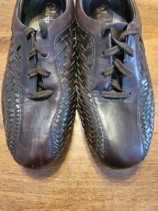 Cole Haan Women Size 10B Brown Woven Leather Casual Basketweave Driving - Picture 1 of 11