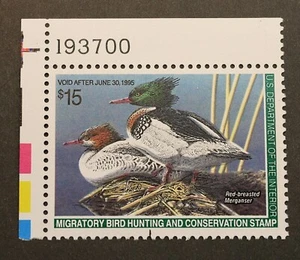 RW61 Federal Duck Hunting Stamp w/ block #, MNH, OG, 1994 stamps collectibles - Picture 1 of 2