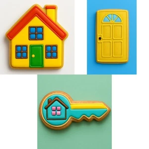 Juego de 3 cortadores de galletas para calentamiento de casa nuevo  - Imagen 1 de 13