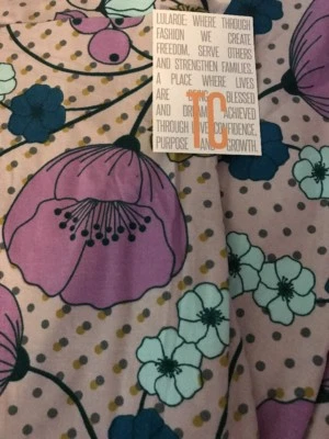 Lularoe TC Tall Curvy Leggings Gray Purple Floral Polka Dots Unicorn New 🦄12-18 - Image 1 of 4