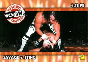 1999 Topps WCW/nWo Nitro Vintage Wrestling Insert Sticker #S4 Savage vs Sting - Bild 1 von 2