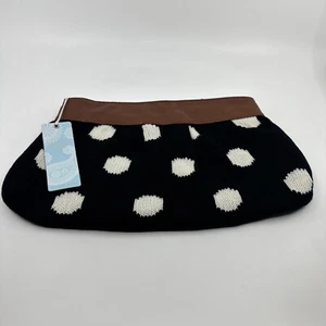 Mudpie Black and White Polka Dot Knit Clutch NWD - Picture 1 of 13