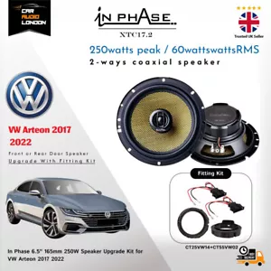 In Phase XTC17.2 250W 2-Way Coaxial Speaker kit Adapters + Harness for VW Arteon - Picture 1 of 7