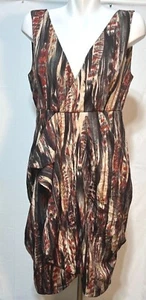 Damen Cocktailkleid 14 XL braun beige abstraktes Muster H&M - Bild 1 von 10