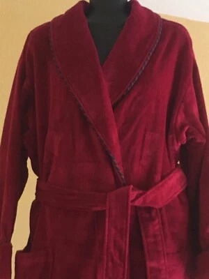 Laura Ashley женщин плюшевый халат один размер темно-красный 100% хлопок сделано в Бразилии - Изображение 1 из 4