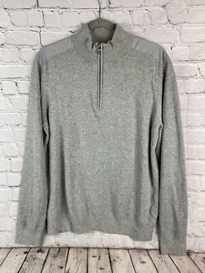 Michael Kors Mens Large Gray Classic Pullover 1/4 Zip Cotton Sweater NWT - Picture 1 of 8
