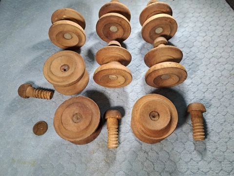 Empire Wooden Knobs Stripped  Pulls  8 pcs Cover
