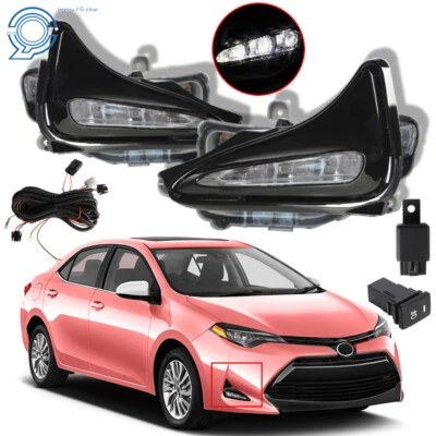 Daytime Running Lamps Fog Lights KIT For 2017- 2019 Toyota Corolla L LE XLE Foto 1 de 4
