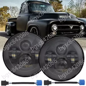 Pair 7" LED Headlights Hi/Low Beam For 1953-1977 Ford F-100 F-250 F-350 Pickup - Picture 1 of 12