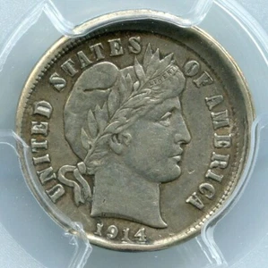 1914 Barber 10c Dime Uncentered Broadstrike / Broadstruck - PCGS AU Details - Picture 1 of 4