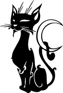 Adesivo decalcomania vinile gatto gattino felino animale domestico luna animale auto camion finestra laptop - Foto 1 di 2